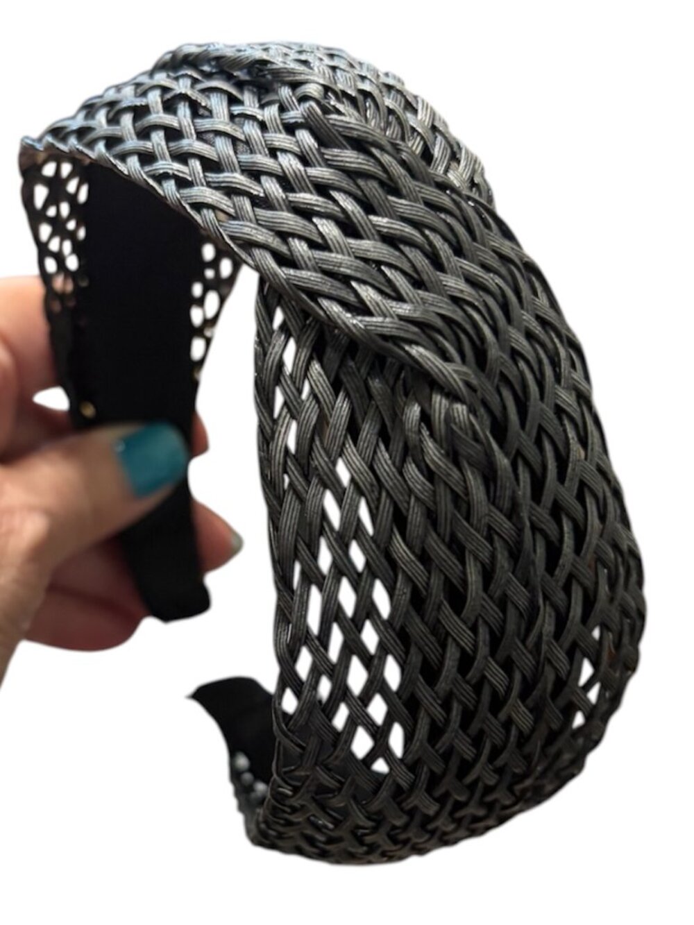BLACK RAFIA HEADBAND